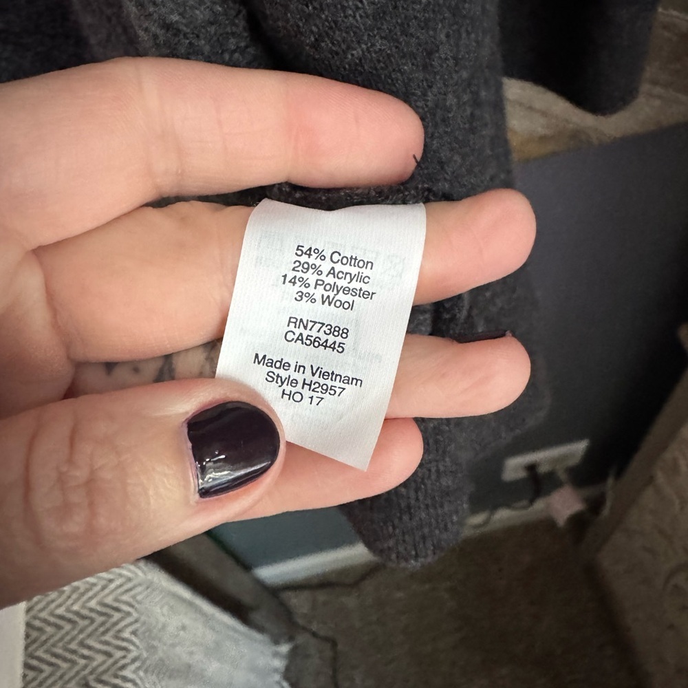 J. Crew Open Front Cardigan in Charcoal Gray - Picture 3 of 5